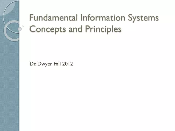 fundamental information systems concepts and principles