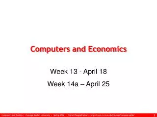 Computers and Economics
