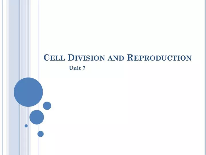 cell division and reproduction