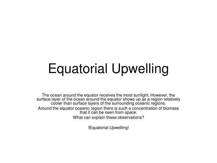 equatorial upwelling