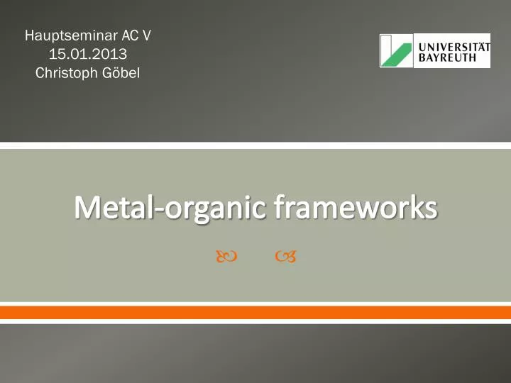 metal organic frameworks