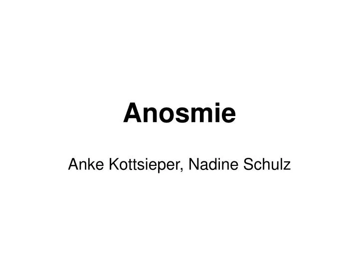 anosmie