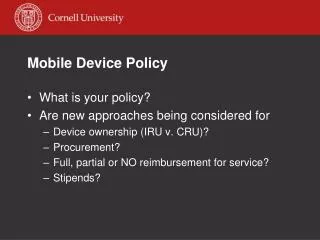 Mobile Device Policy