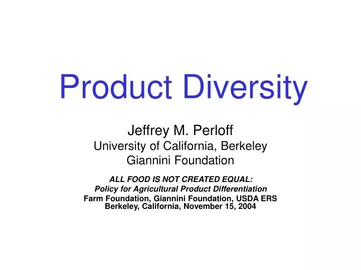 product diversity