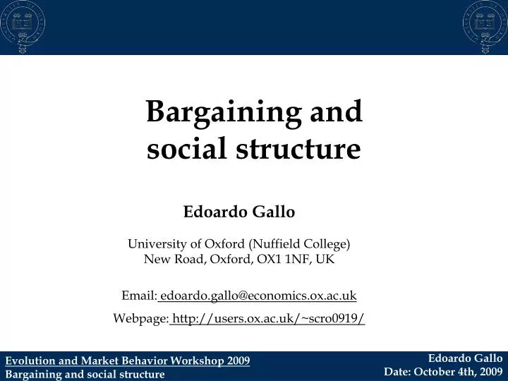 bargaining and social structure