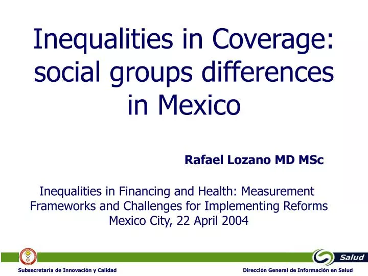 inequalities in coverage social groups differences in mexico