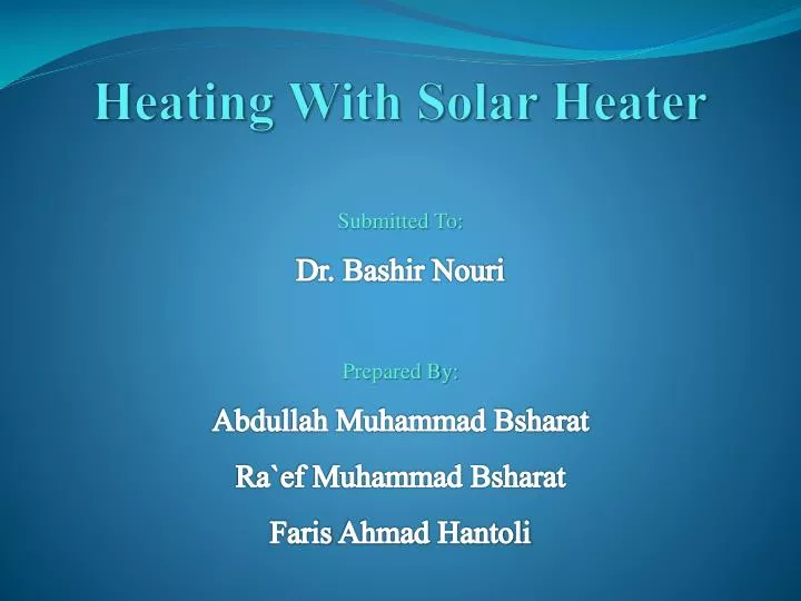 heating with solar heater