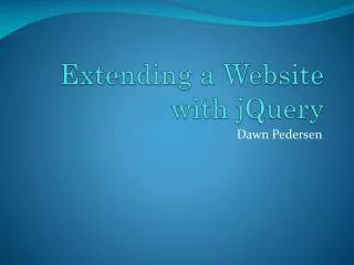Extending a Website with jQuery