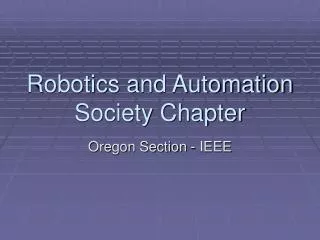Robotics and Automation Society Chapter