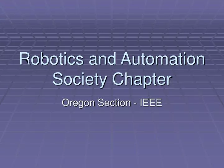 robotics and automation society chapter