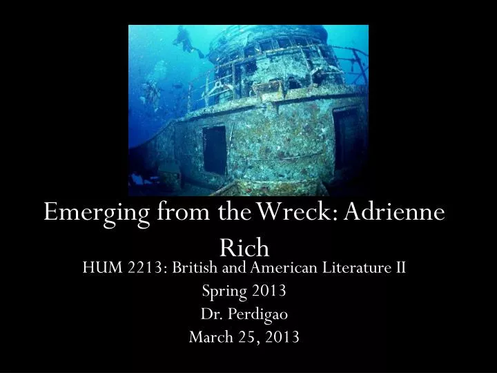 emerging from the wreck adrienne rich