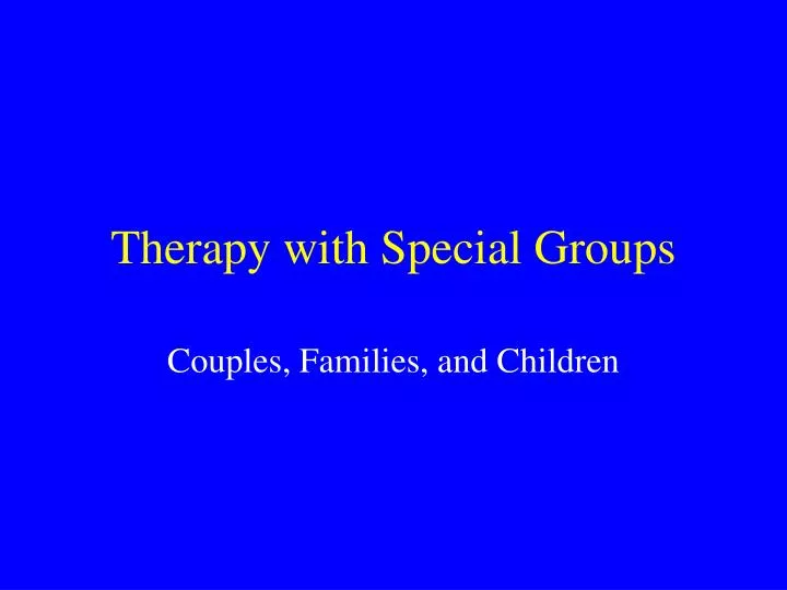 therapy with special groups