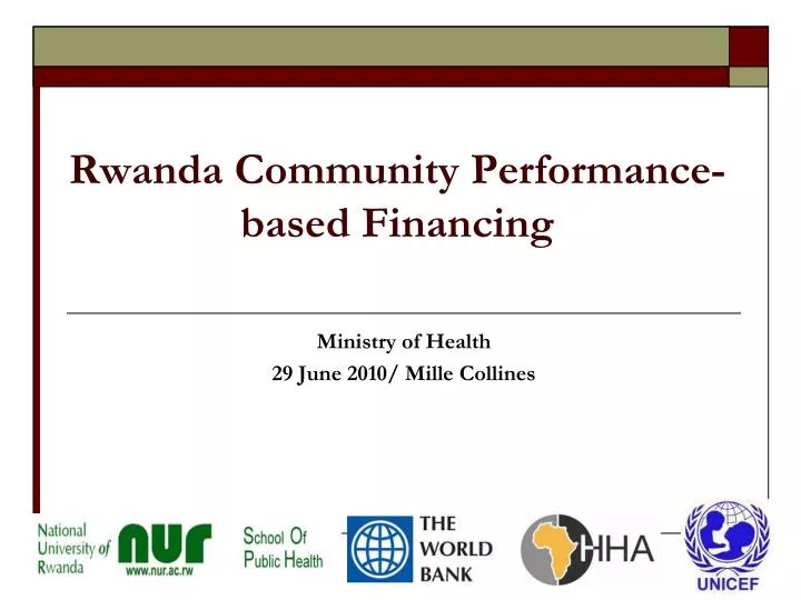 rwanda community performance based financing