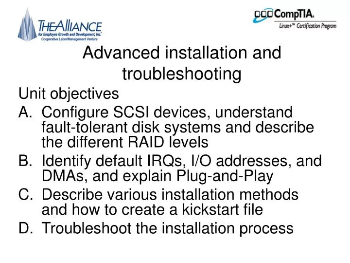 advanced installation and troubleshooting