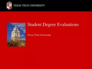 Student Degree Evaluations