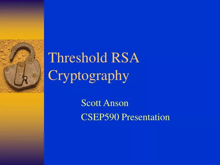 threshold rsa cryptography