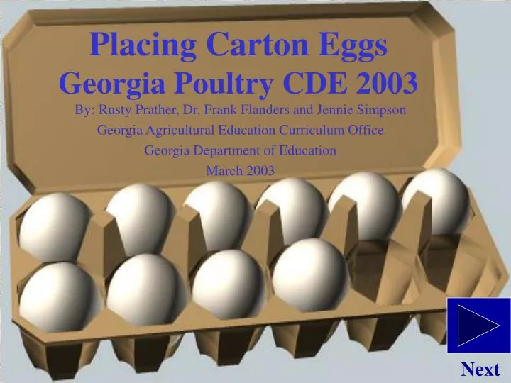 placing carton eggs georgia poultry cde 2003