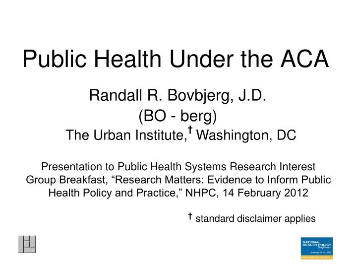 public health under the aca