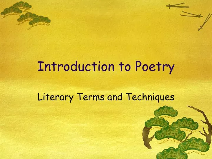 introduction to poetry