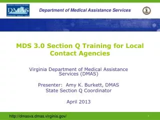 MDS 3.0 Section Q Training for Local Contact Agencies