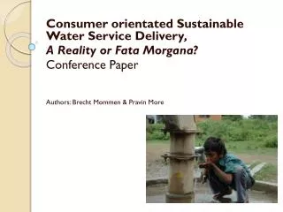 Consumer orientated Sustainable Water Service Delivery , A Reality or Fata Morgana?
