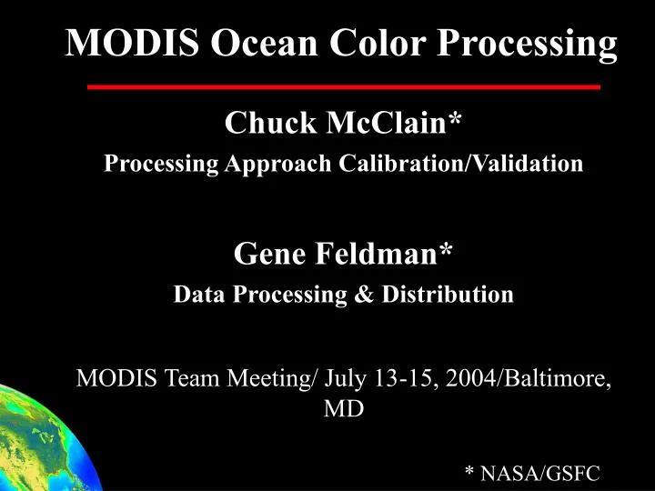 modis ocean color processing