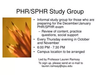 PHR/SPHR Study Group