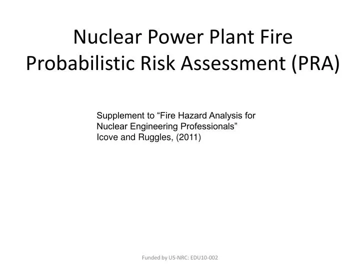 nuclear power plant fire probabilistic risk assessment pra