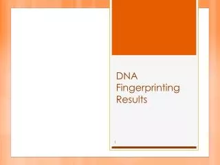 DNA Fingerprinting Results