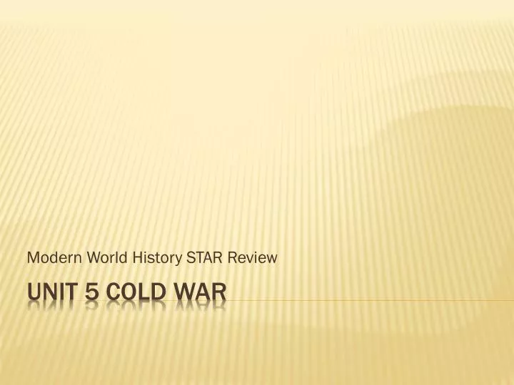 modern world history star review