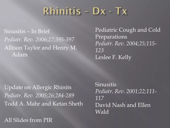 rhinitis dx tx