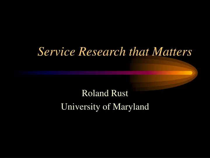 service research that matters