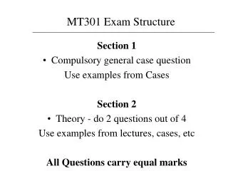 Section 1 Compulsory general case question Use examples from Cases Section 2