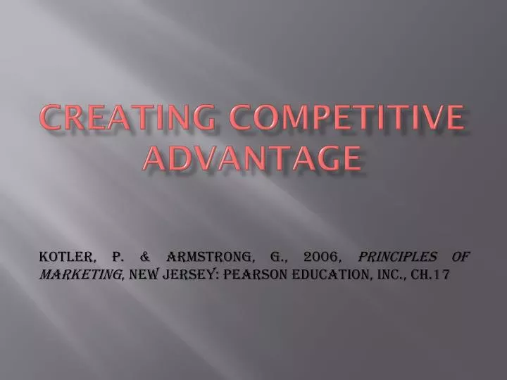 creating competitive advantage