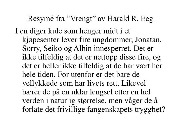 resym fra vrengt av harald r eeg