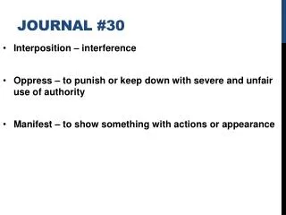 Journal #30