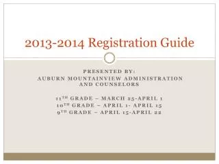 2013-2014 Registration Guide