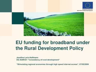 EU funding for broadband under the Rural Development Policy