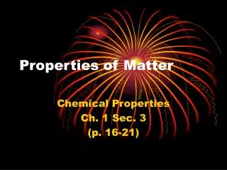 Properties of Matter