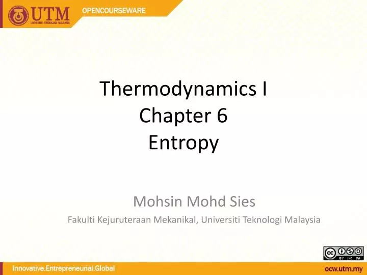 thermodynamics i chapter 6 entropy