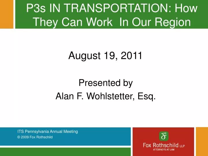 p3s in transportation how they can work in our region