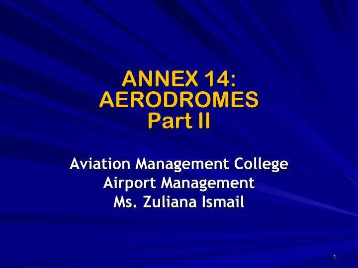 annex 14 aerodromes part ii
