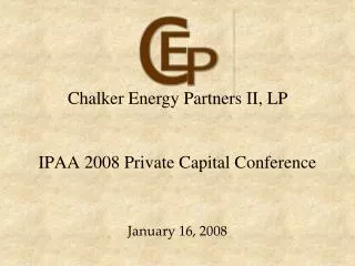 IPAA 2008 Private Capital Conference