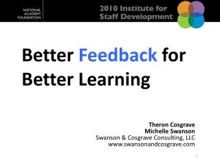Better Feedback for Better Learning