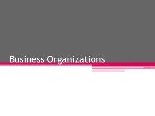 Business Organizations