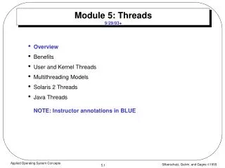 Module 5: Threads 9/29/03+