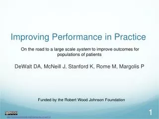 Improving Performance in Practice