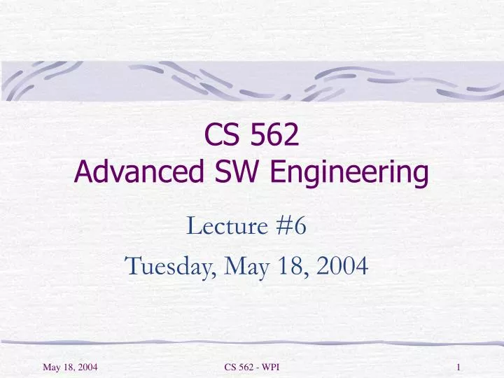 cs 562 advanced sw engineering