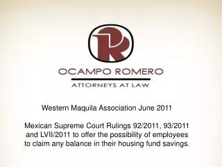 Western Maquila Association June 2011