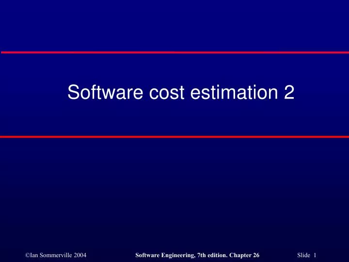 software cost estimation 2